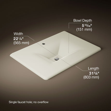 Iron/Impressions® 31" Enameled cast iron vanity top with integrated rectangular sink