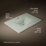 Iron/Impressions® 31" Enameled cast iron vanity top with integrated rectangular sink