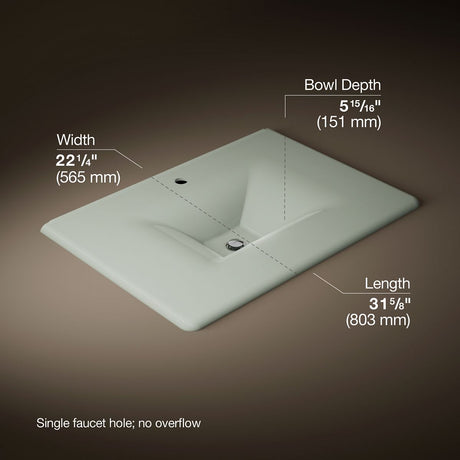 Iron/Impressions® 31" Enameled cast iron vanity top with integrated rectangular sink
