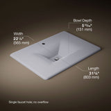 Iron/Impressions® 31" Enameled cast iron vanity top with integrated rectangular sink