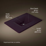 Iron/Impressions® 31" Enameled cast iron vanity top with integrated rectangular sink