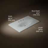Iron/Impressions® 37" Enameled cast iron vanity top with integrated oval sink