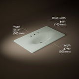 Iron/Impressions® 37" Enameled cast iron vanity top with integrated oval sink