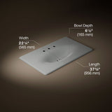 Iron/Impressions® 37" Enameled cast iron vanity top with integrated oval sink