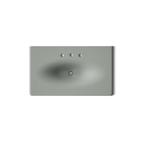 Iron/Impressions® 37" Enameled cast iron vanity top with integrated oval sink