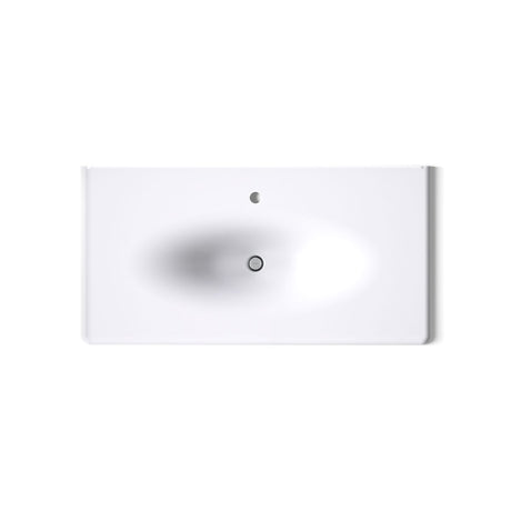Iron/Impressions® 43" Enameled cast iron vanity top with integrated oval sink