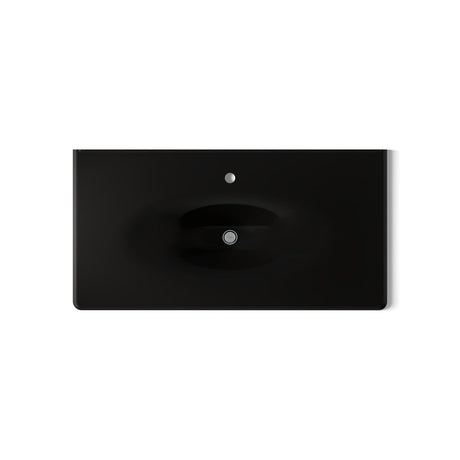 Iron/Impressions® 43" Enameled cast iron vanity top with integrated oval sink
