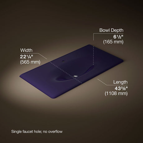 Iron/Impressions® 43" Enameled cast iron vanity top with integrated oval sink