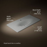 Iron/Impressions® 43" Enameled cast iron vanity top with integrated oval sink