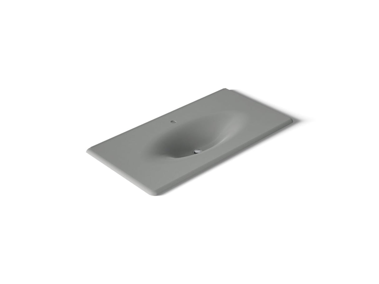 Iron/Impressions® 43" Enameled cast iron vanity top with integrated oval sink