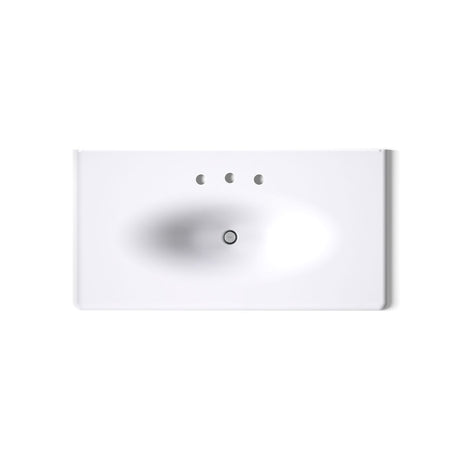 Iron/Impressions® 43" Enameled cast iron vanity top with integrated oval sink