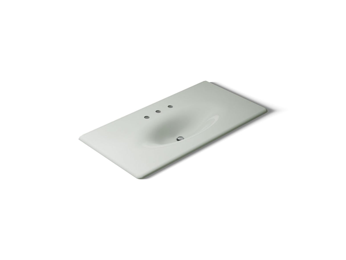 Iron/Impressions® 43" Enameled cast iron vanity top with integrated oval sink