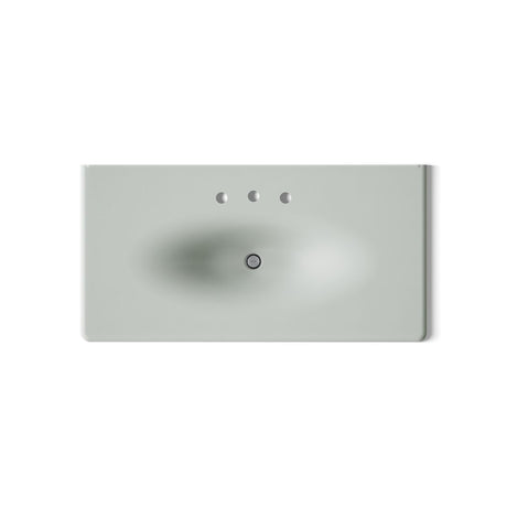 Iron/Impressions® 43" Enameled cast iron vanity top with integrated oval sink