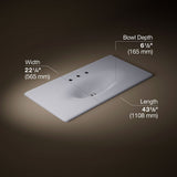 Iron/Impressions® 43" Enameled cast iron vanity top with integrated oval sink