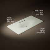 Iron/Impressions® 43" Enameled cast iron vanity top with integrated oval sink
