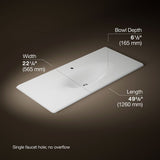 Iron/Impressions® 49" Enameled cast iron vanity top with integrated oval sink