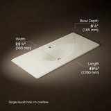 Iron/Impressions® 49" Enameled cast iron vanity top with integrated oval sink