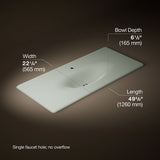 Iron/Impressions® 49" Enameled cast iron vanity top with integrated oval sink