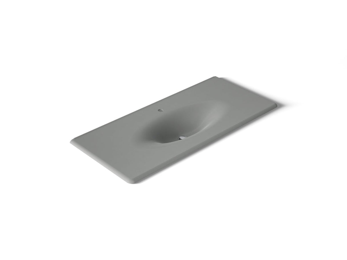 Iron/Impressions® 49" Enameled cast iron vanity top with integrated oval sink