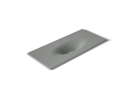 Iron/Impressions® 49" Enameled cast iron vanity top with integrated oval sink