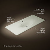 Iron/Impressions® 49" Enameled cast iron vanity top with integrated oval sink