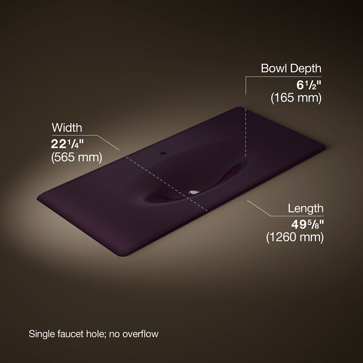 Iron/Impressions® 49" Enameled cast iron vanity top with integrated oval sink