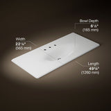 Iron/Impressions® 49" Enameled cast iron vanity top with integrated oval sink