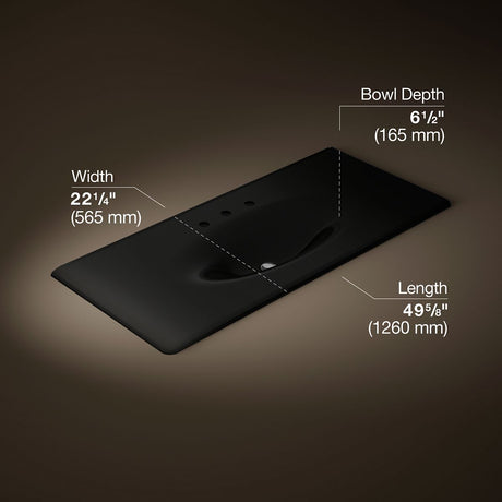 Iron/Impressions® 49" Enameled cast iron vanity top with integrated oval sink