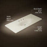 Iron/Impressions® 49" Enameled cast iron vanity top with integrated oval sink