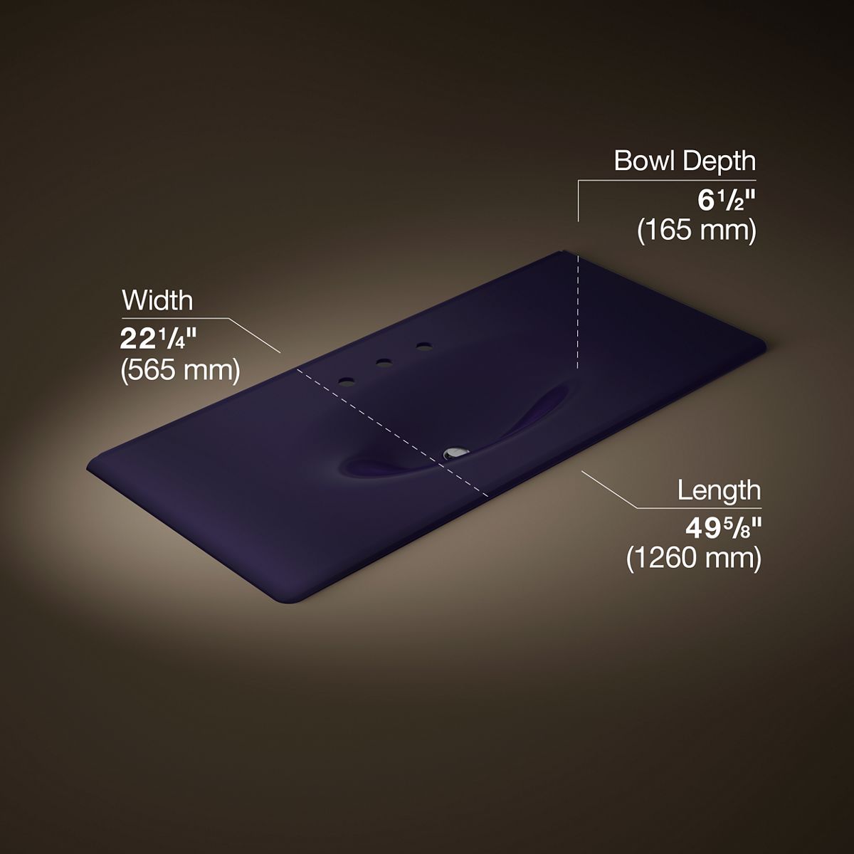 Iron/Impressions® 49" Enameled cast iron vanity top with integrated oval sink
