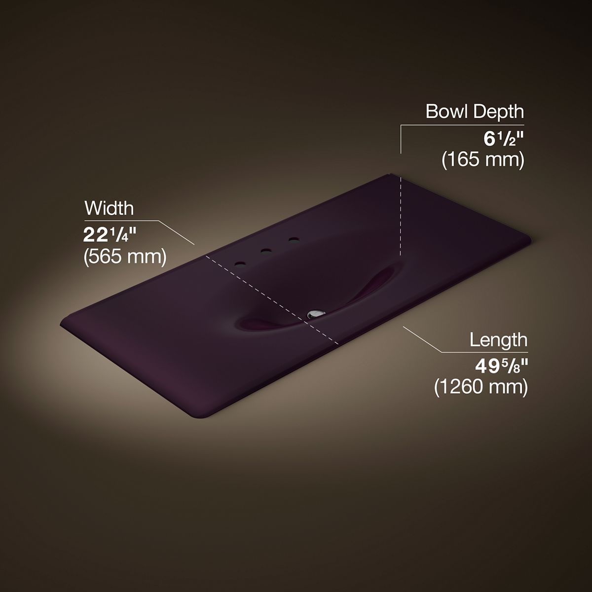 Iron/Impressions® 49" Enameled cast iron vanity top with integrated oval sink