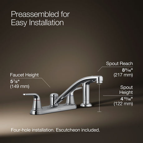 Jolt® Two-handle kitchen sink faucet with side sprayer