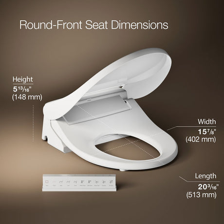 PureWash® E880 Round-front bidet toilet seat with remote control
