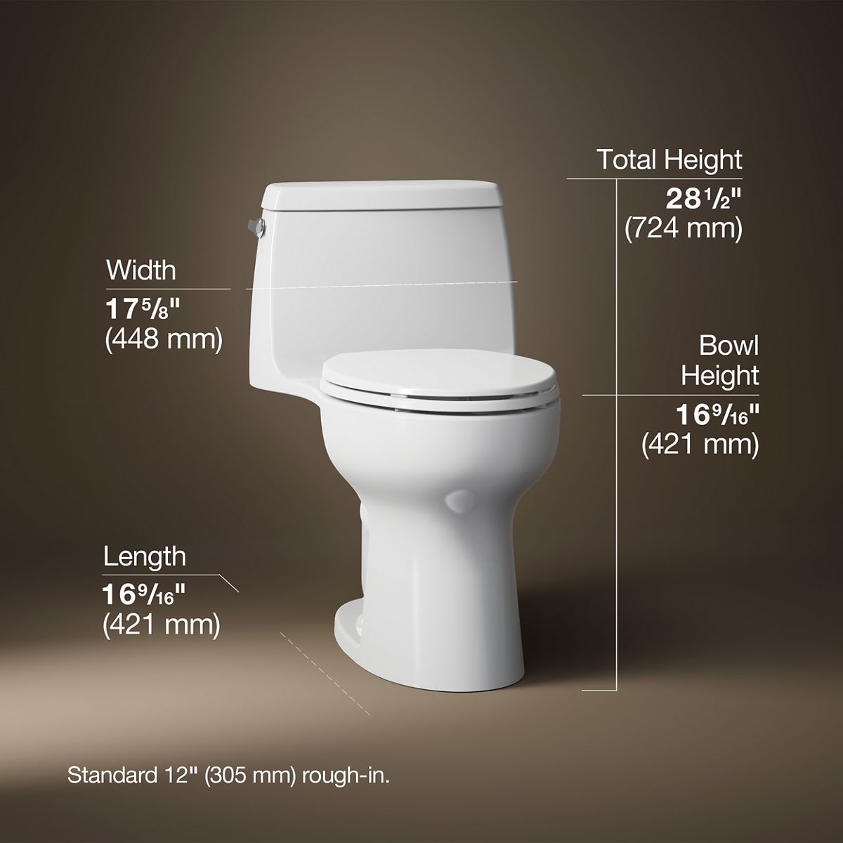 Santa Rosa™ ContinuousClean ST one-piece compact elongated toilet, 1.28 gpf