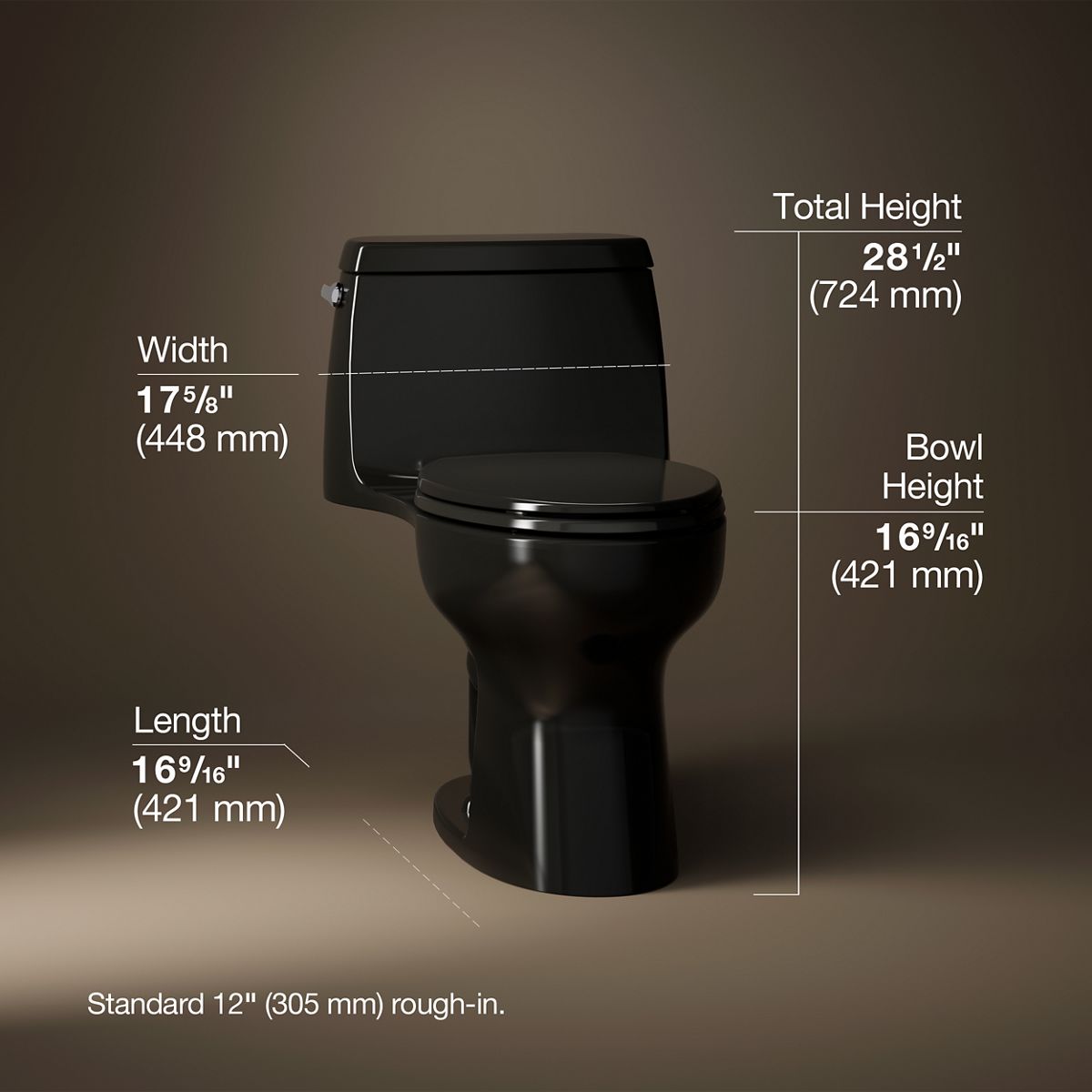Santa Rosa™ ContinuousClean ST one-piece compact elongated toilet, 1.28 gpf