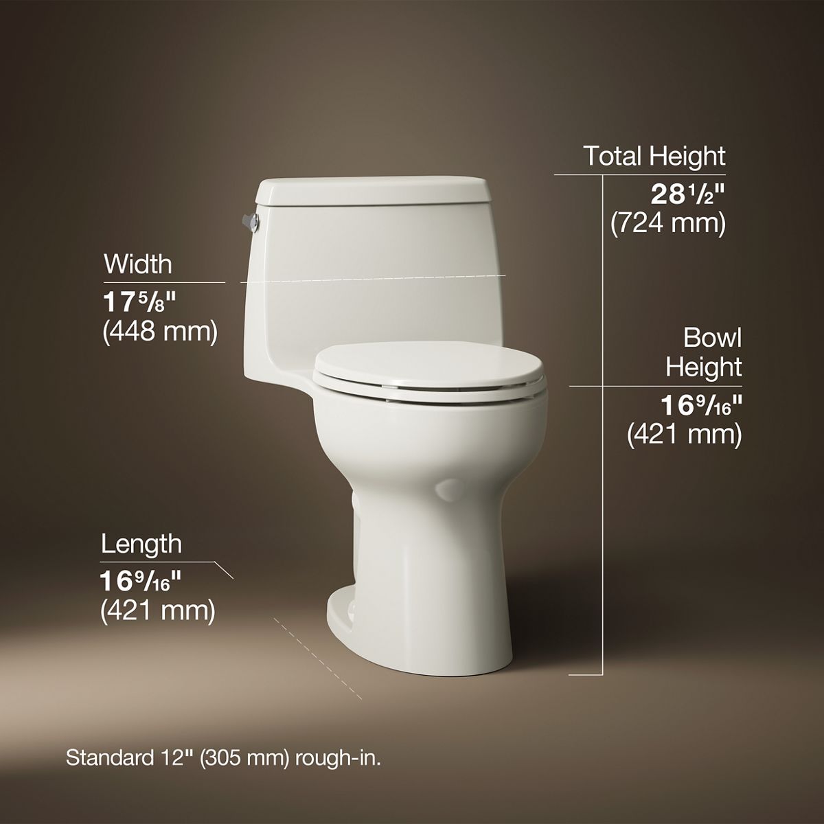 Santa Rosa™ ContinuousClean ST one-piece compact elongated toilet, 1.28 gpf