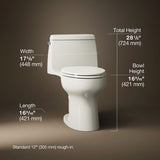Santa Rosa™ ContinuousClean ST one-piece compact elongated toilet, 1.28 gpf
