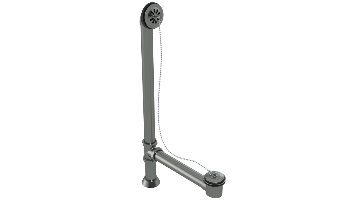 BRASS OFFSET CLAW FOOT BATH WASTE & OVERFLOW PLUG & CHAIN (309CS)