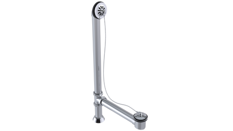 BRASS OFFSET CLAW FOOT BATH WASTE & OVERFLOW PLUG & CHAIN (309CS-HPC)