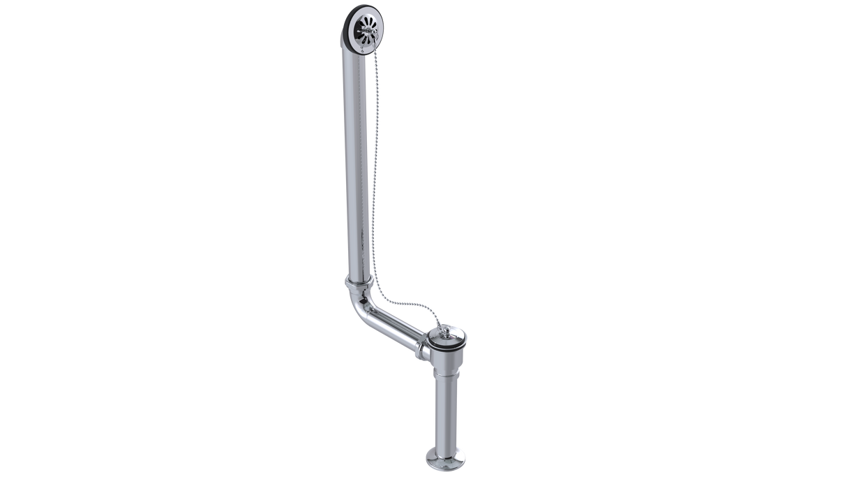 BRASS DIRECT CLAW FOOT BATH WASTE & OVERFLOW PLUG & CHAIN (309DCS-CP)