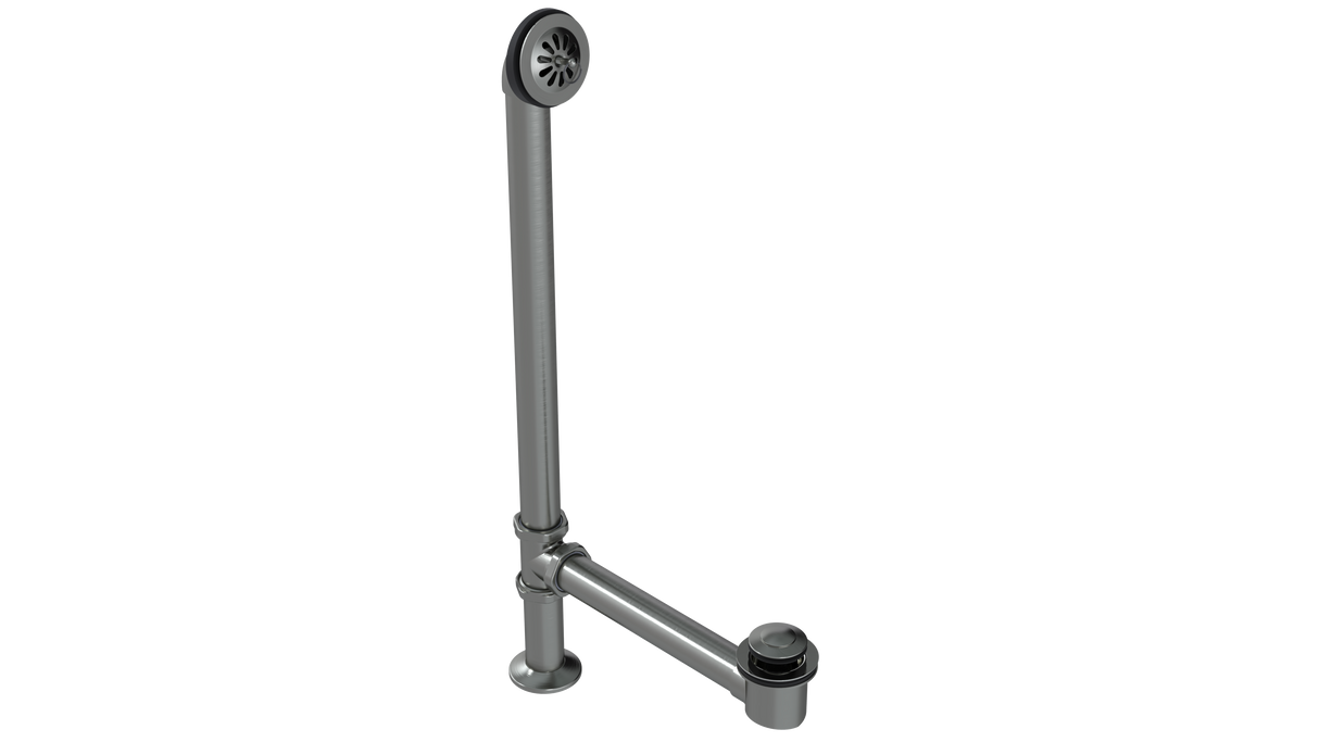 BRASS OFFSET CLAW FOOT BATH WASTE & OVERFLOW CLICKER® (309Q-BN-L)