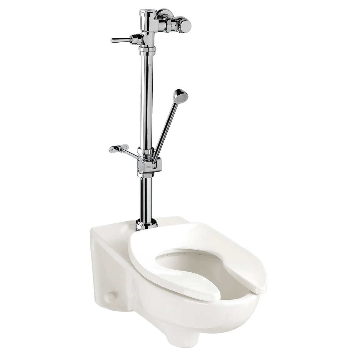Ultima Manual Flush Valve With Bedpan Washer Assembly, Straight Tube, 1.28 gpf/4.8 Lpf