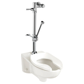 Ultima Manual Flush Valve With Bedpan Washer Assembly, Straight Tube, 1.28 gpf/4.8 Lpf