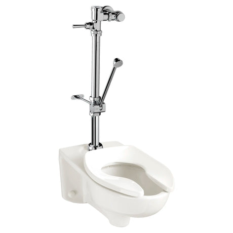 Ultima Manual Flush Valve With Bedpan Washer Assembly, Straight Tube, 1.28 gpf/4.8 Lpf