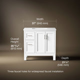 Quo® 36" bathroom vanity cabinet with sink and quartz top