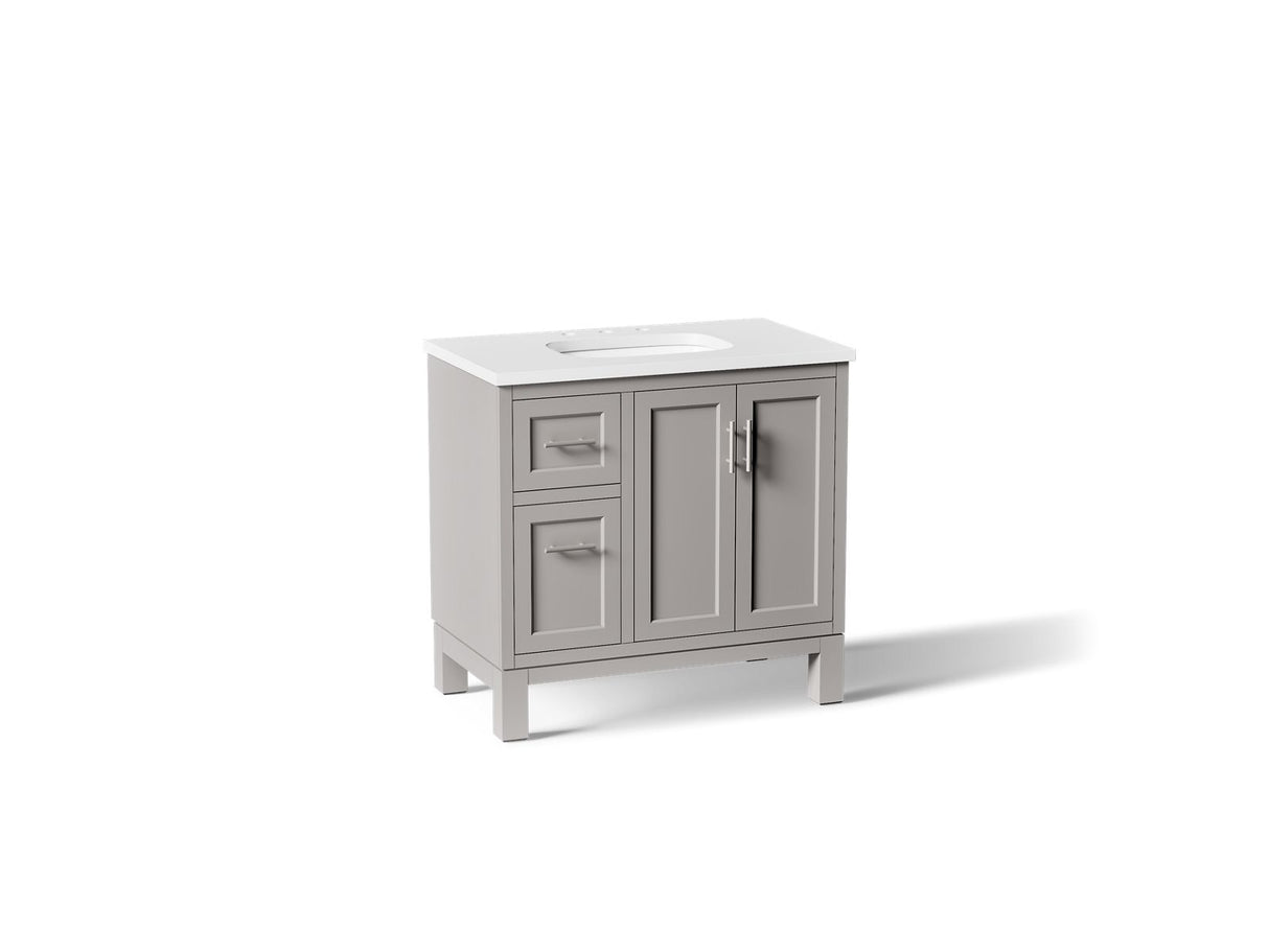 Quo® 36" bathroom vanity cabinet with sink and quartz top