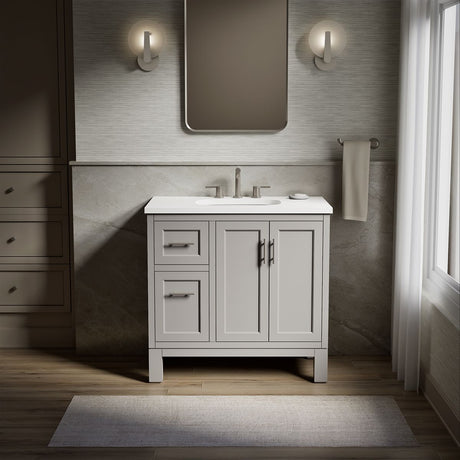 Quo® 36" bathroom vanity cabinet with sink and quartz top