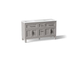 Quo® 60" bathroom vanity cabinet with sinks and quartz top