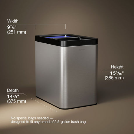5-3/4-gallon dual-compartment open-top trash can