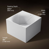 Stillness® Soak 46" x 46" freestanding bath